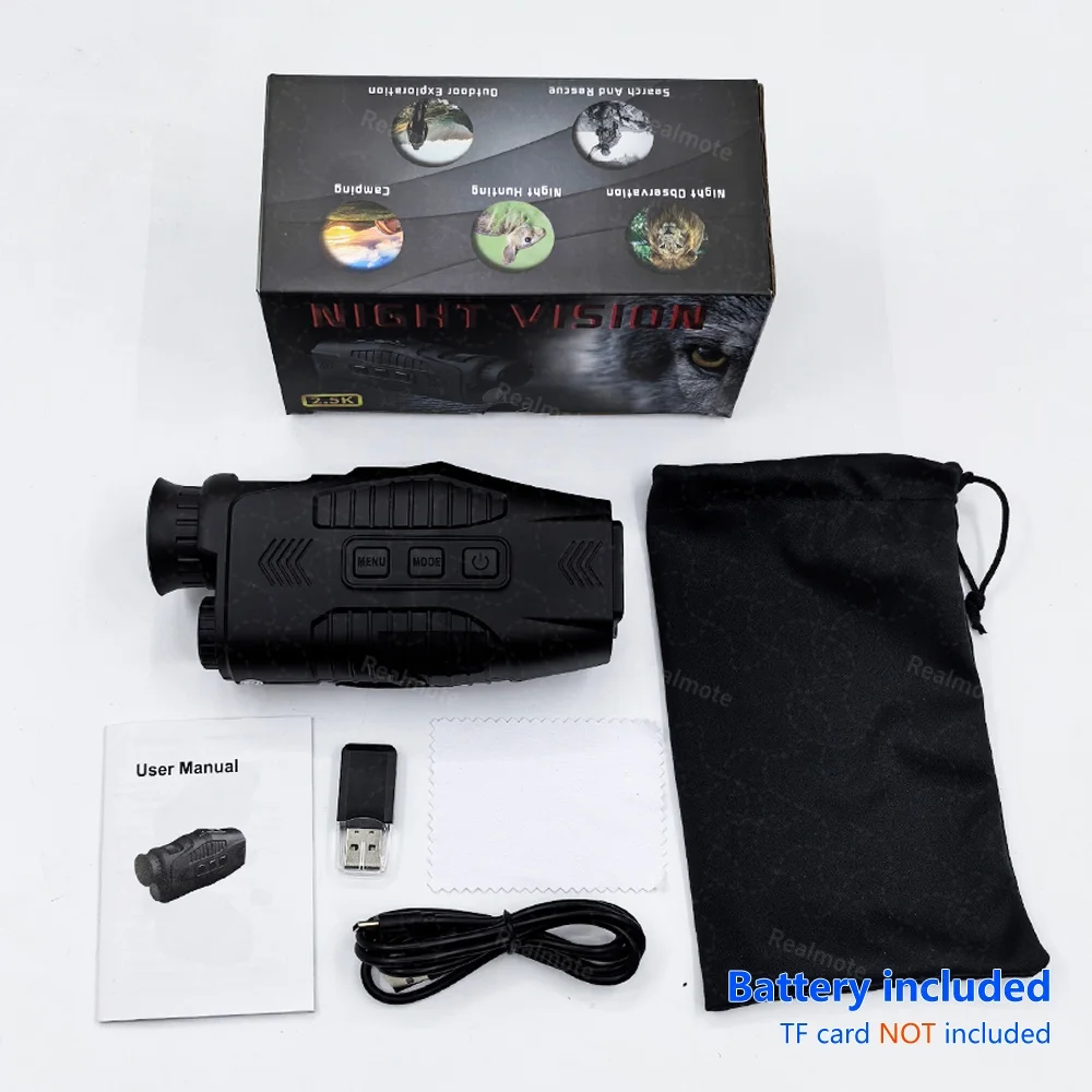 R11Pro+ 단안 야간 투시경 업그레이드 2.5K 스타라이트 10배 줌 800m IR 주야간 장거리 적외선 야간 투시 장치