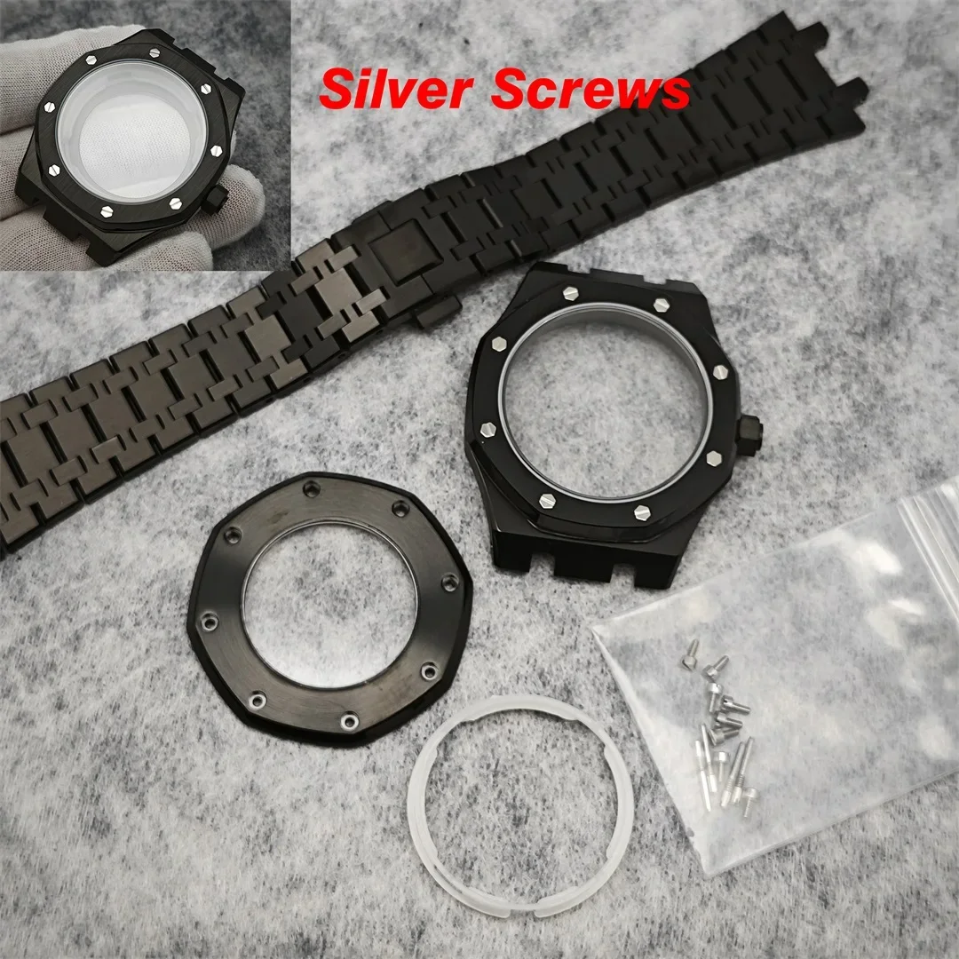 

NH35 Watch Case 42mm Watch Case Set Watch Modification Parts AP Case + Strap Sapphire Glass for Japan NH36 NH35 Movement