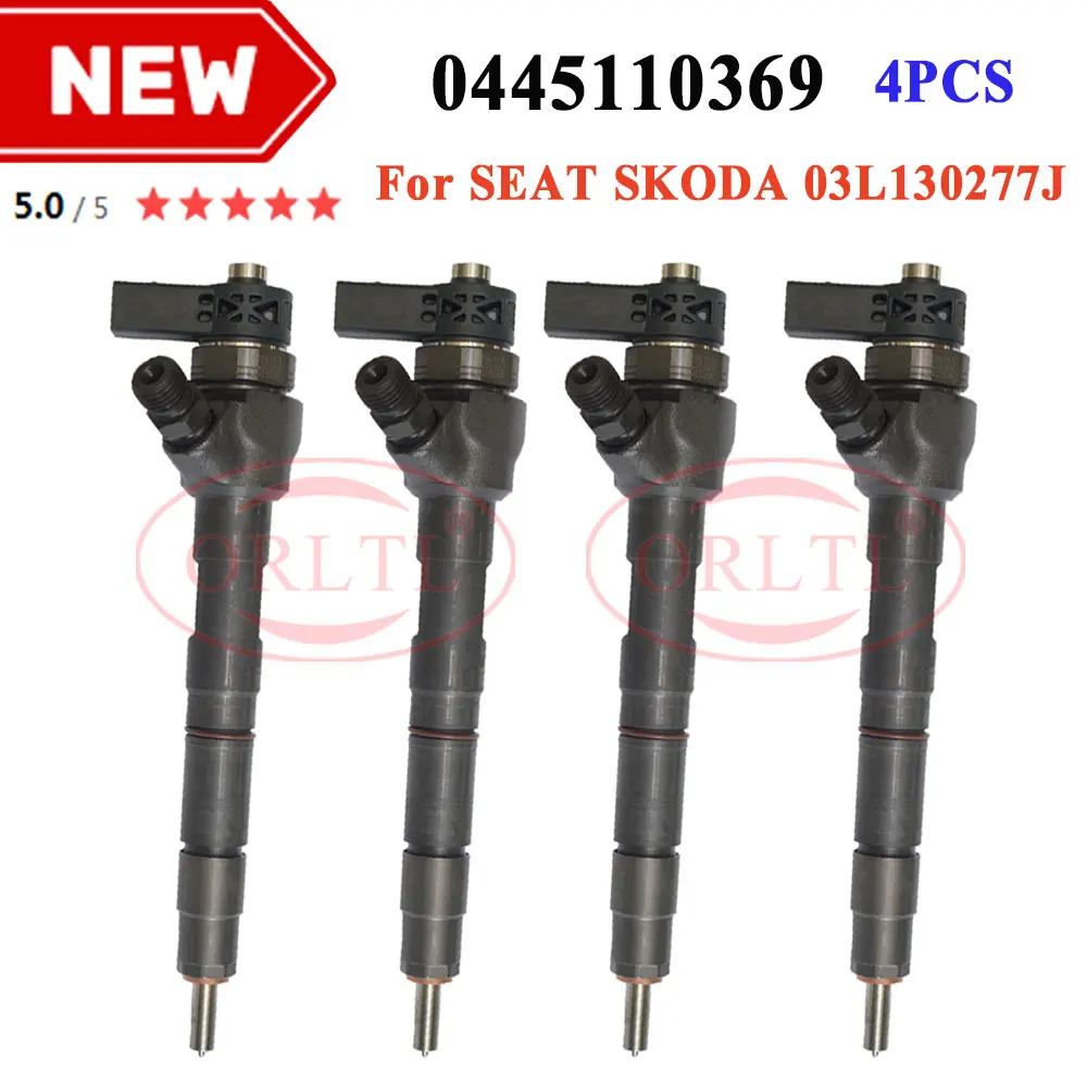 

03L130277J New Common Rail Diesel Injector 0445110646 0445110647 0445110369 For AUDI/SEAT/SKODA/VW 4PCS