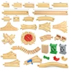 Wooden Tracks Railway Toys Beech Wooden Train Track Rail Bridge Pier Parts Fit Biro All Brand Track Educational Toy for Children 1