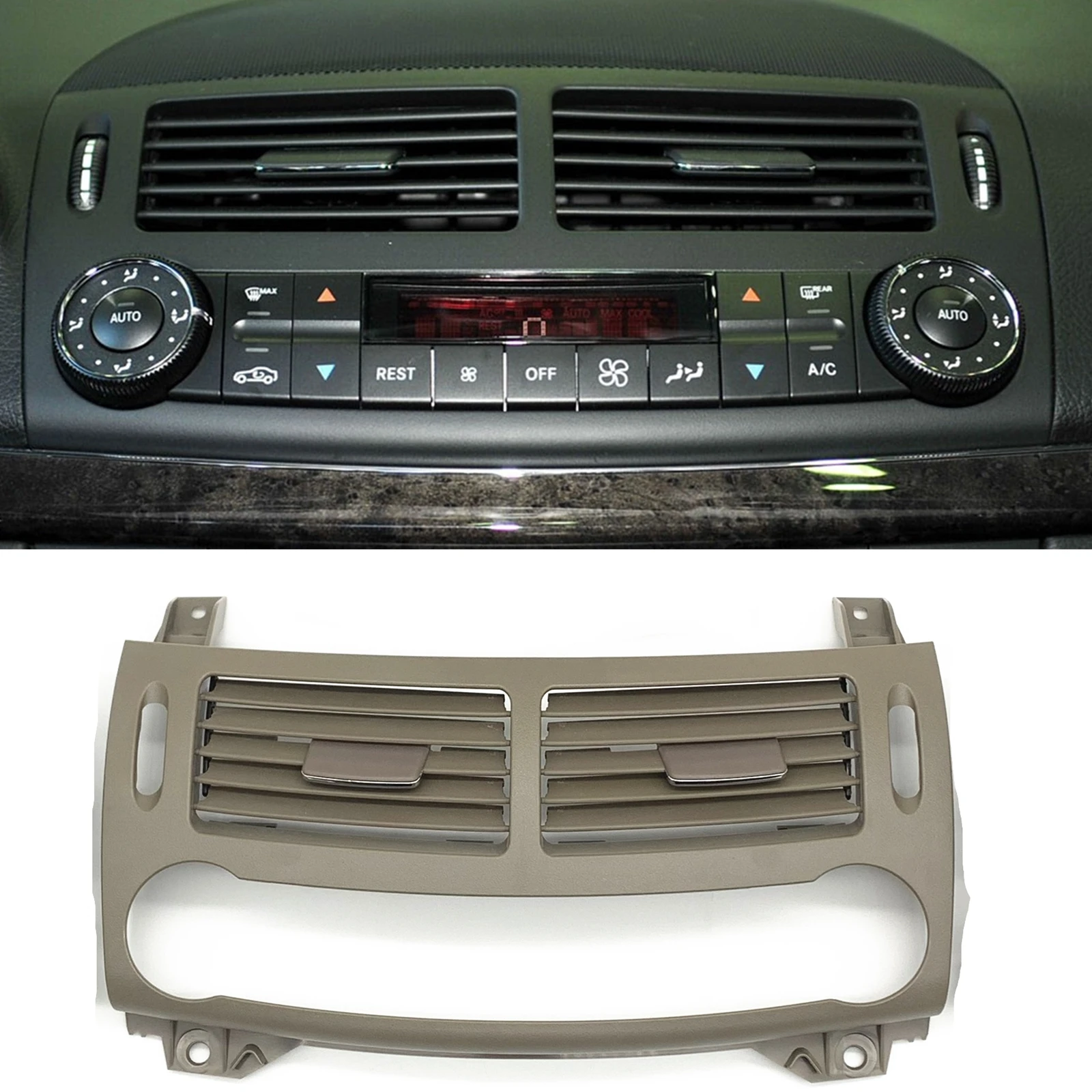 

For Mercedes-Benz E Class W211 2003-2008 CLS Class W219 2007-2009 Front Center A/C Air Vent Outlet Grill Cover Trim