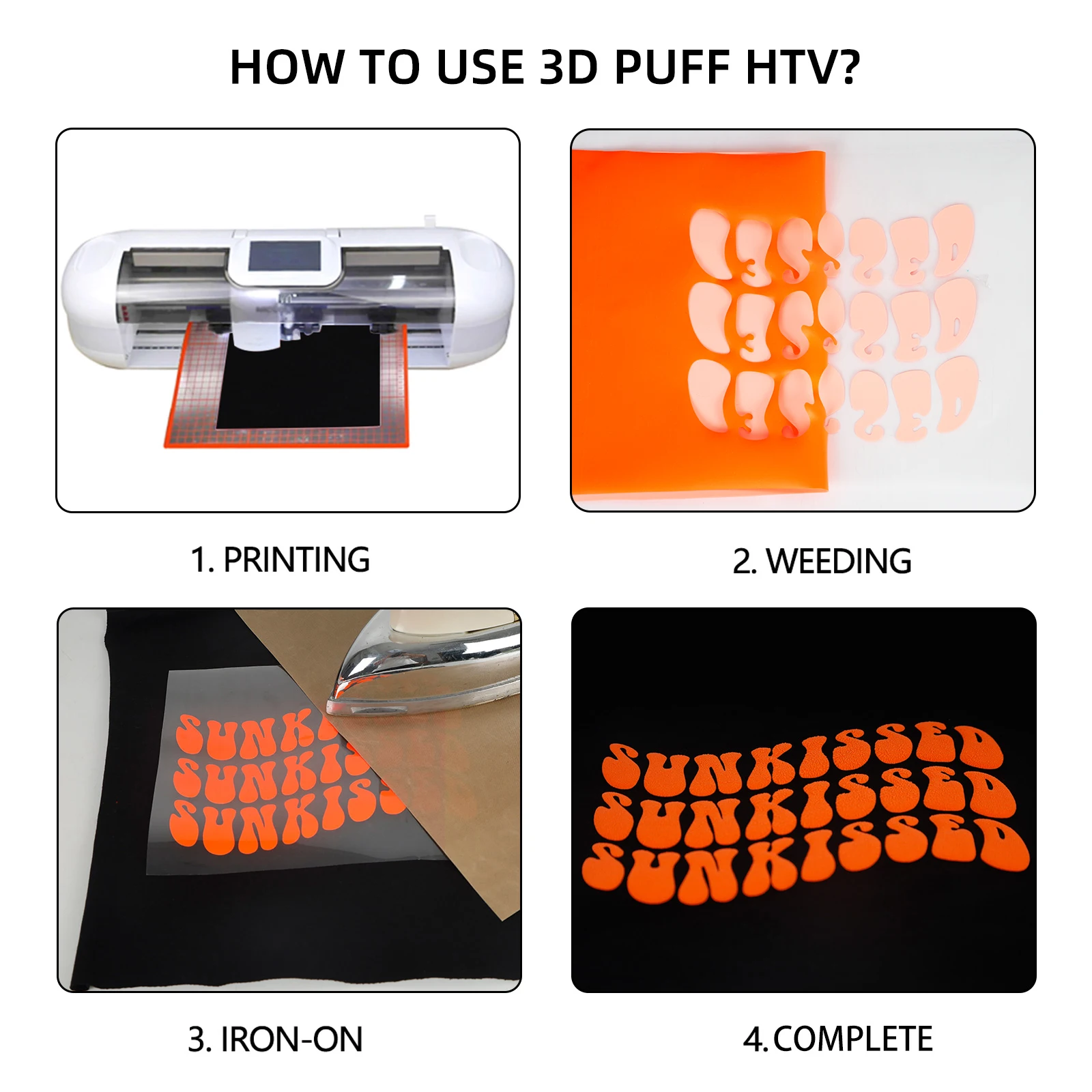 Free Shipping 3D Puff Heat Transfer Vinyl Press Machine Iron On DIY Custom  Tshirt Easy to Cut Weed HTV Vinyl for Cricut Machine - AliExpress