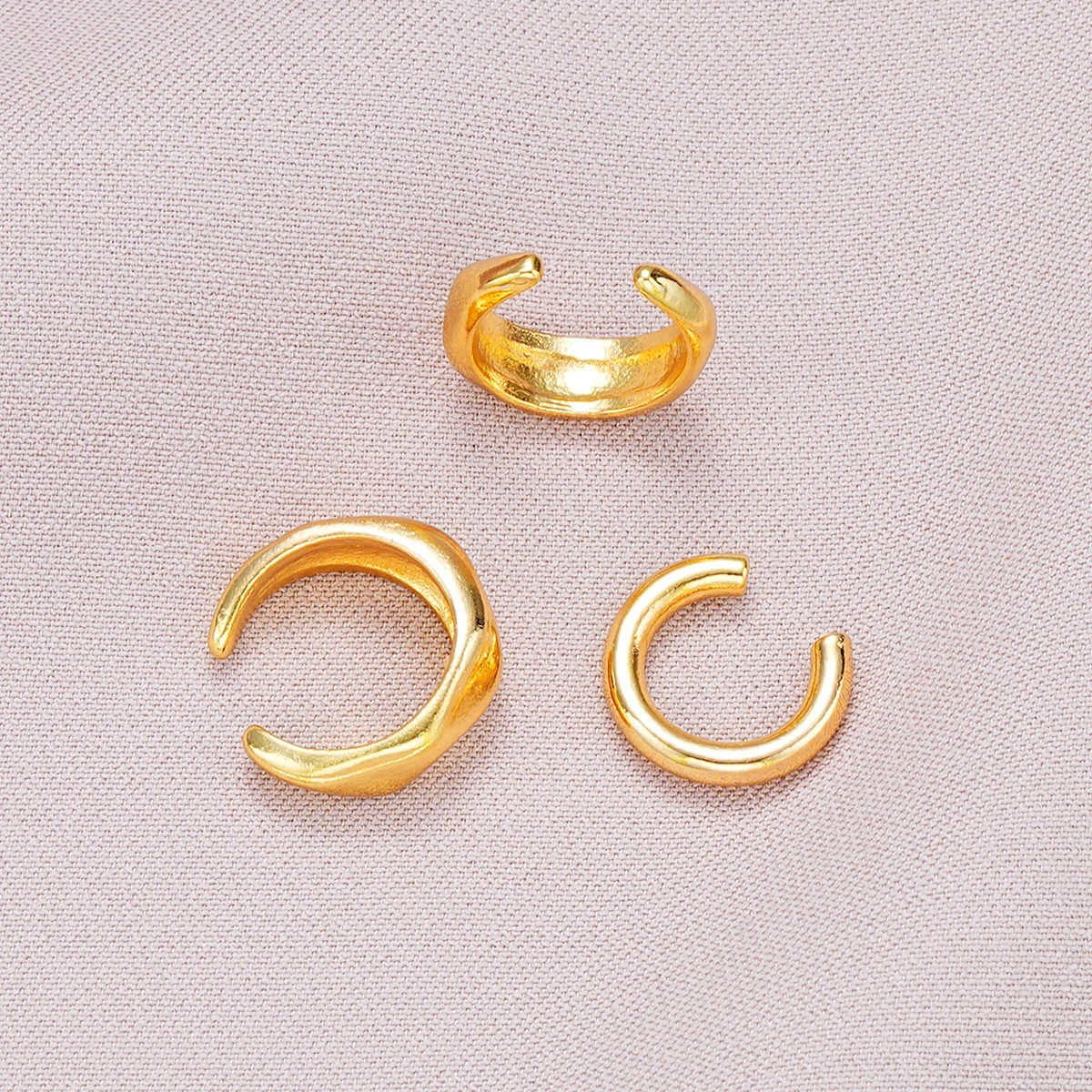 Kirsten 3 Pair Vintage C-Shaped Clip Earrings Set 2