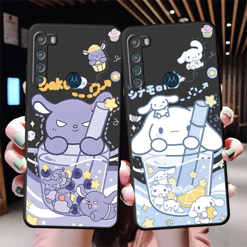 Kuromi Cinnamoroll Baku CASE phones Case for Motorola Moto G8 G71 G30 G9 Edge 20 30 Fusion G9 Power Plus 40 G60 G52 blacks Cover