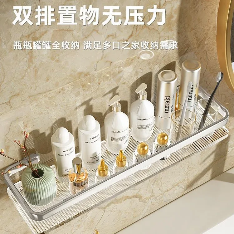 Bathroom Shelf Kitchen Storage Organizer Acrylic Shampoo Rack Shower Shelf Bathroom Accessories No Drill Storage