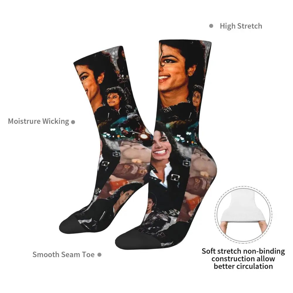 Michael Jackson Musicians Singers Dancers Socks Harajuku Stockings All Season Long Socks Accessories for Unisex Christmas Gifts