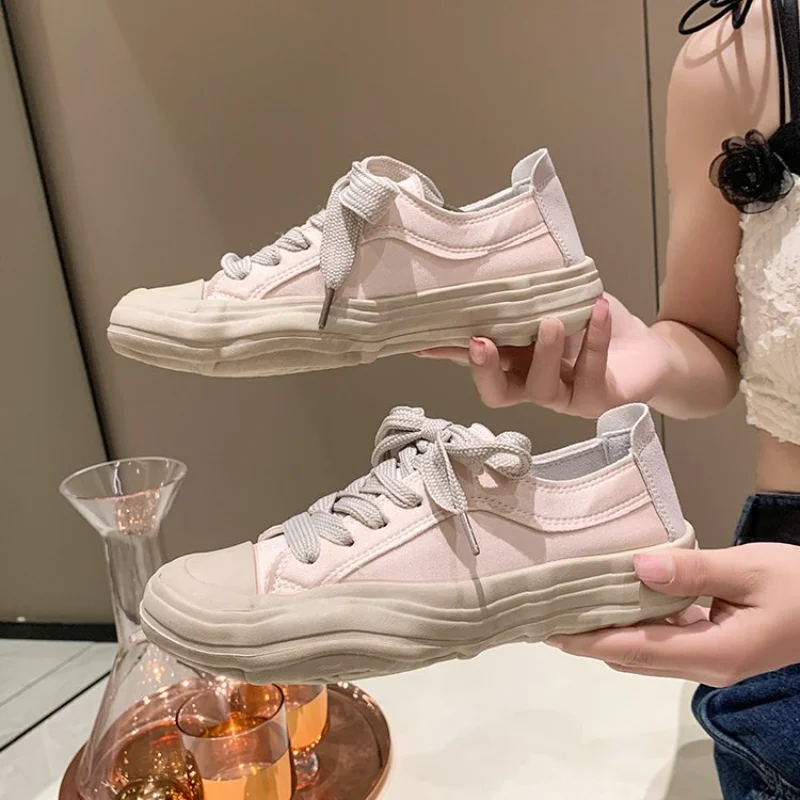 Spring Summer Breathable Sneakers Women Satin Casual Shoes Female Platform Lace Up Sports Shoes Ladies Dissolving Mules Flats