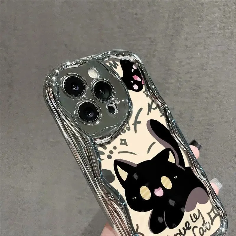Probe Black Cat Phone Case For Samsung Galaxy S26 S25 S25PLUS S24FE S25ULTRA S24Ultra S20FE S21 S24 Plus Soft Silicone Cover — view 5