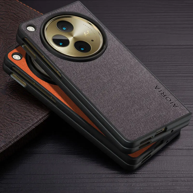 Custodia Per Oneplus Open Funda Cover Per Telefono In Pelle Tessile Tinta Unita Semplice Per Oneplus Open Case