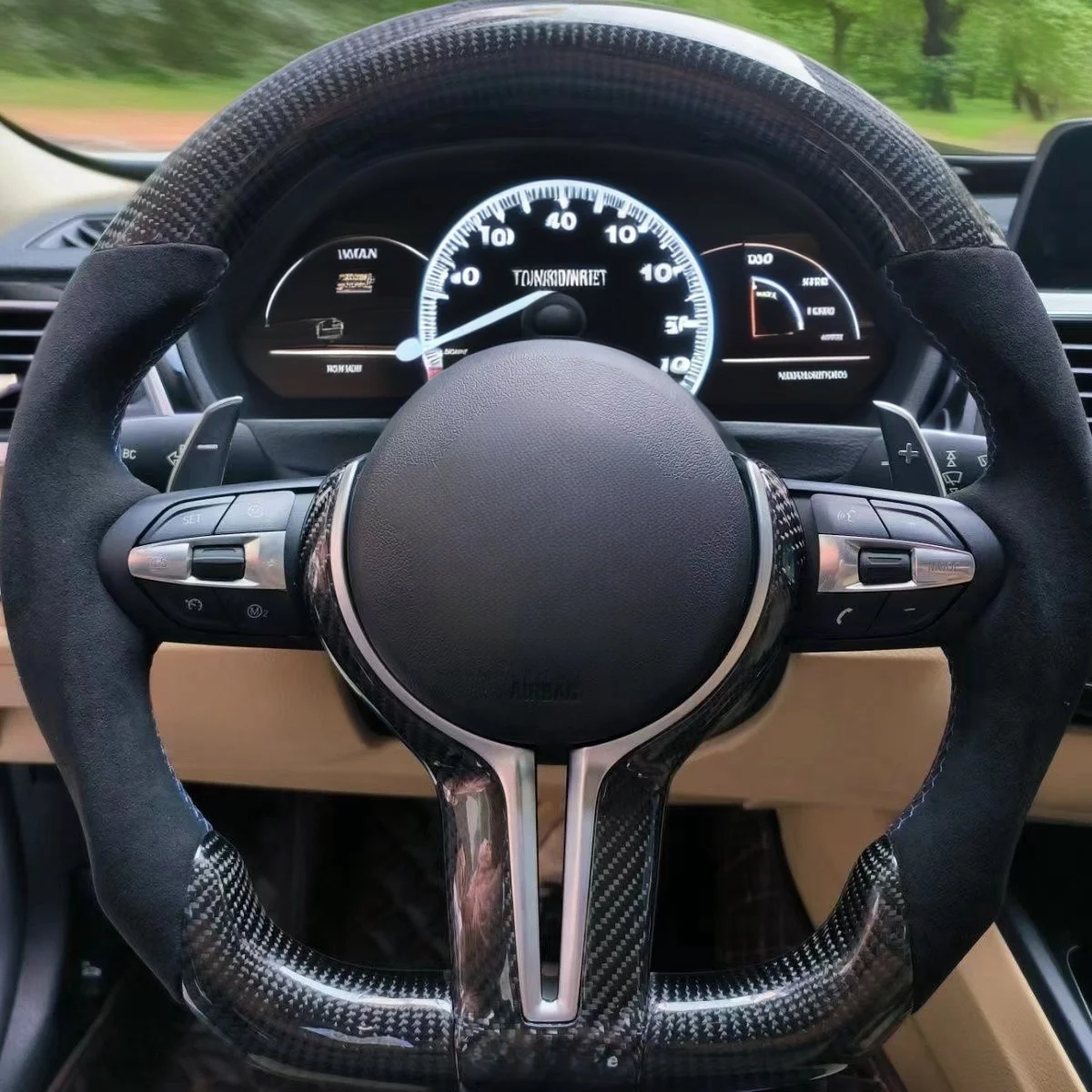 

For BMW M6 M3 F10 F30 F31 F11 E90 E91 E92 3 4 5 Series E-F Chassis Racing Steering Wheel Suede And Carbon Fiber Steering Wheel