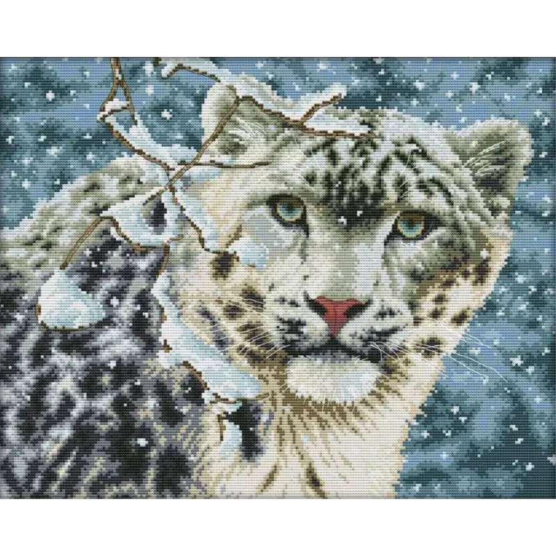 Leopard Pattern Cross Stitch Kit - DIY Handmade Needlework Set