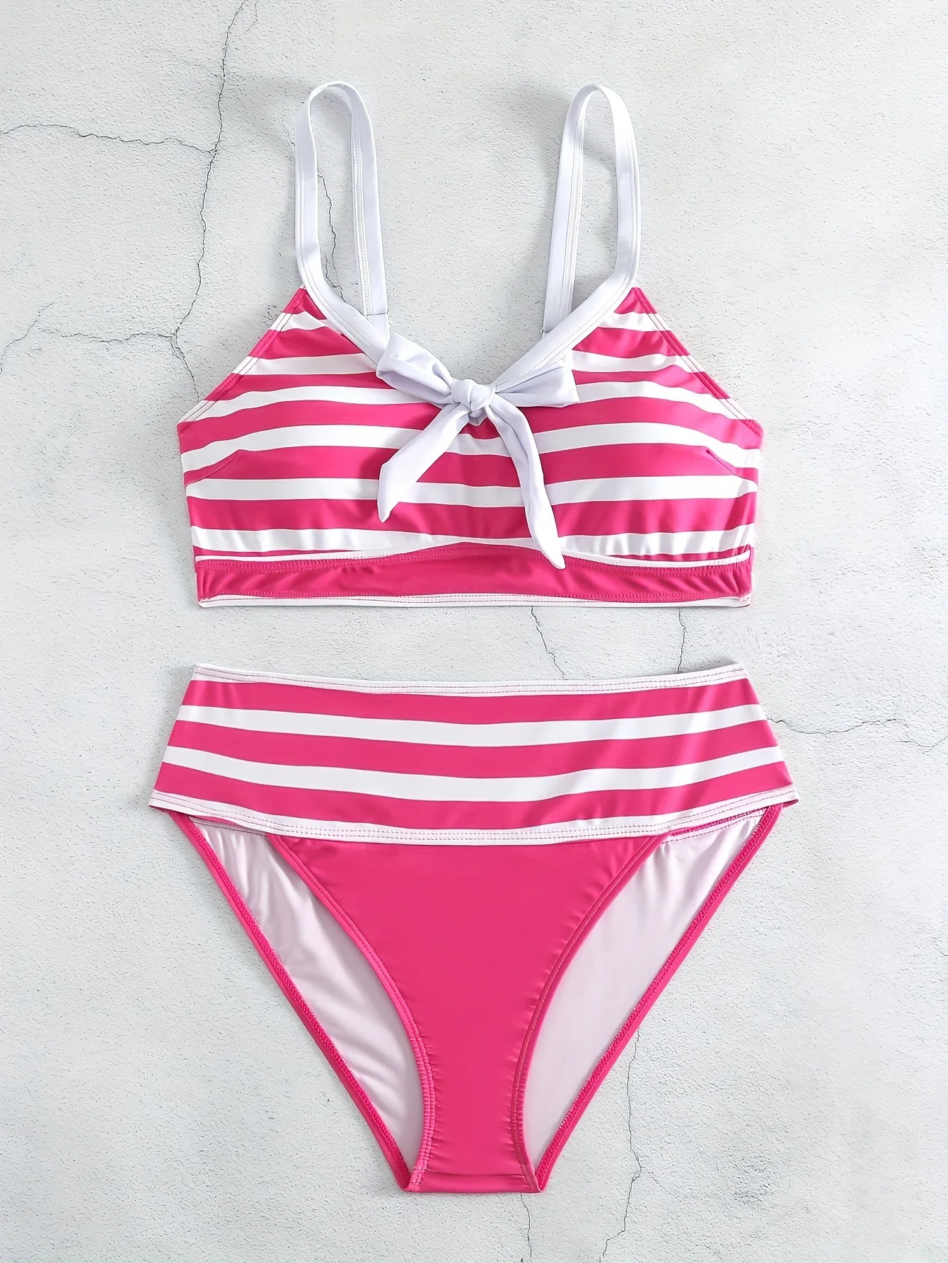 Sexy High Waist Bikini 2024 Women Swimsuit Female Swimwear Pink Stripe Bikinis Set Brazilian Beach Wear Bathing Suit Biquini