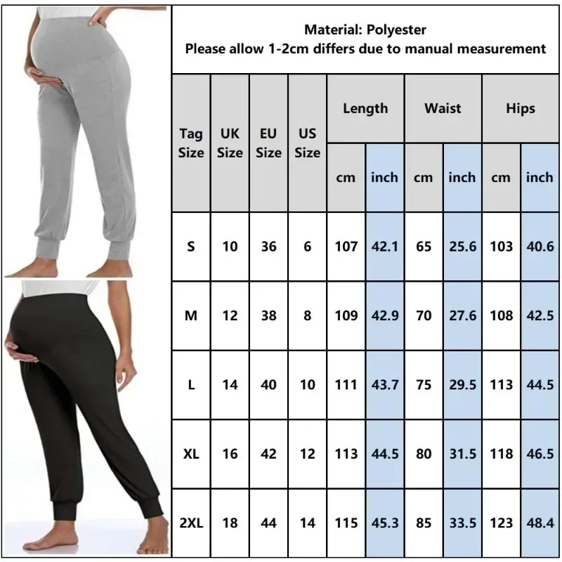 Spring Maternity Women's Casual Pants Solid High Waist Strechy Lounge Trousers For Pregnant Women Joggers With Pockets 6