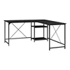 Mainstays Two-Way Convertible Desk with Lower Storage Shelf, Charcoal Finish and Black Metal Frame 3