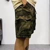 Trendy Brand Camouflage Cargo Shorts Men's Summer American Belt Multi-Flap Pocket Pants Mid-Pants Loose Casual Trousers 2