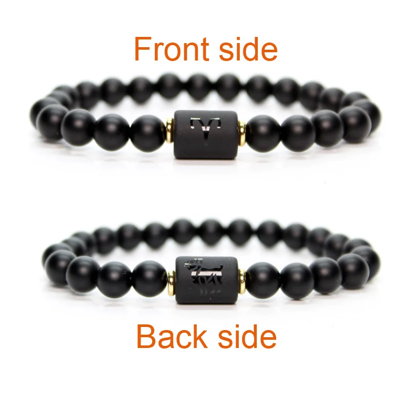 Fashion Zodiac Bracelets For Women Men Matte Black Agate Beads Wristbands Couple Gifts Jewelry Beaded Bracelets 2 Fashion Zodiac Bracelets For Women Men Matte Black Agate Beads Wristbands Couple Gifts Jewelry Beaded Bracelets 2