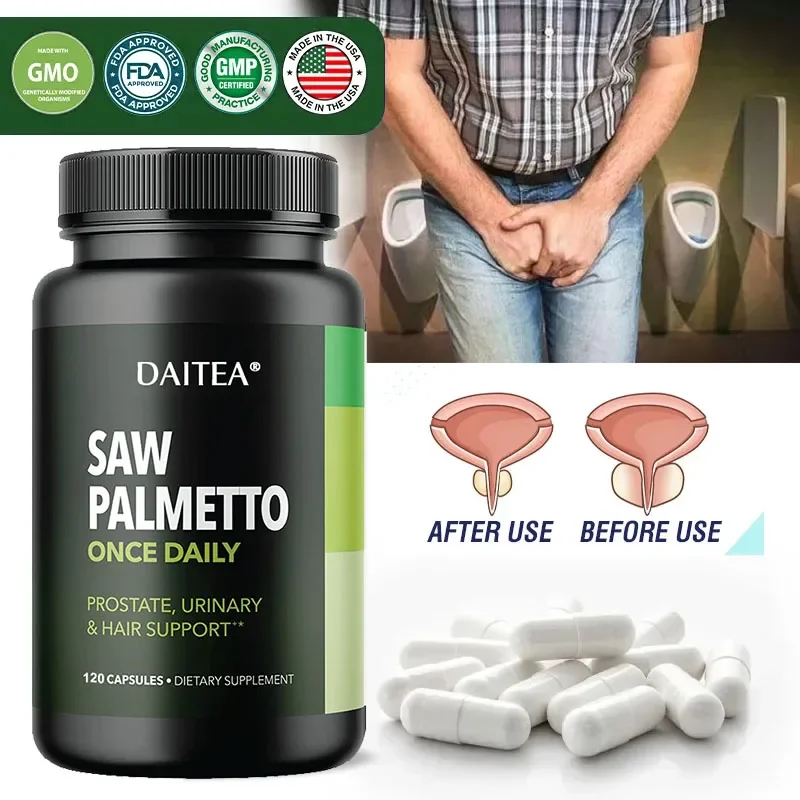 Saw Palmetto Supplement Helps Urinary Tract Health, Reduces Urinary Frequency, Prevents Hair