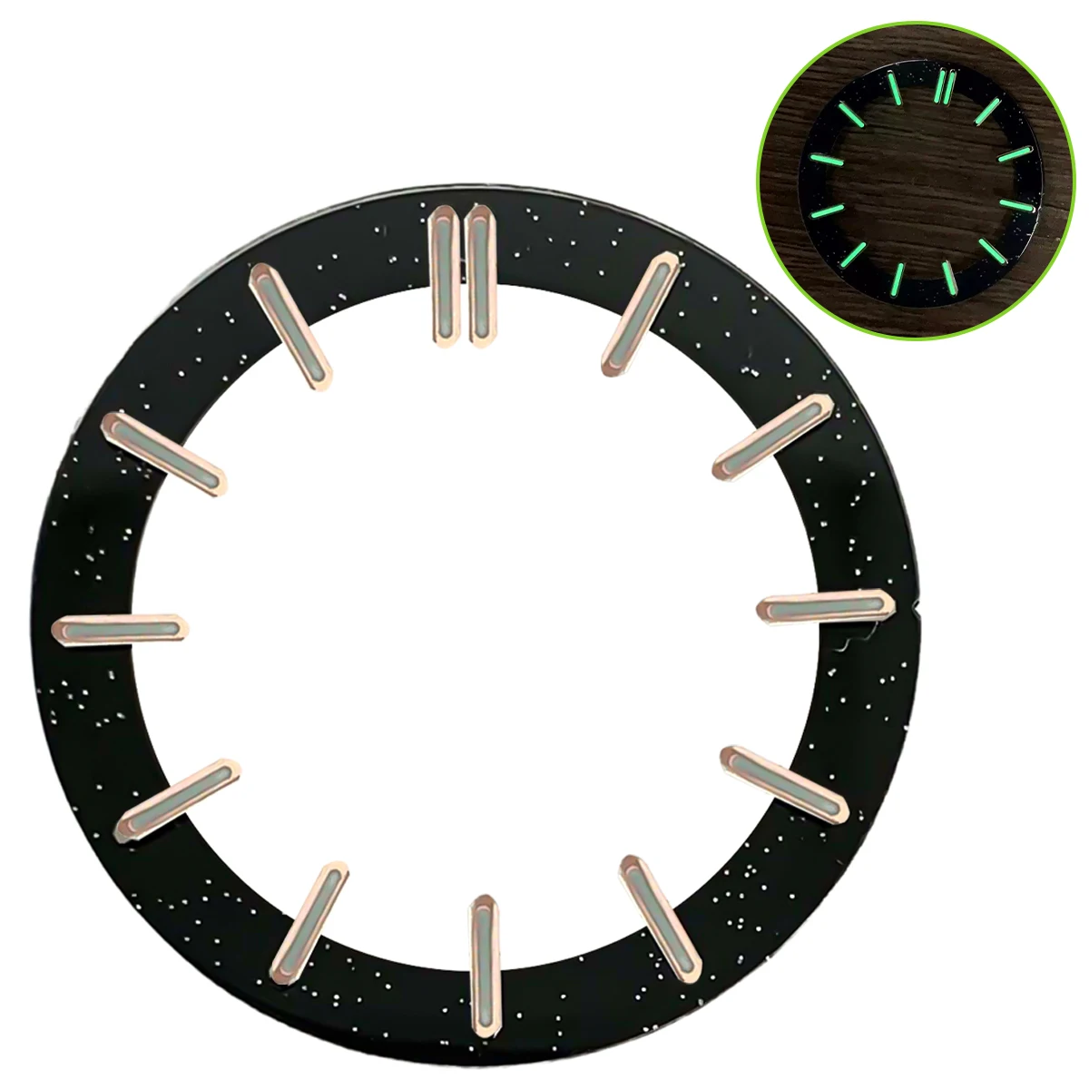 Transparent 31.8MM Green Luminous Watch Dial Accessory