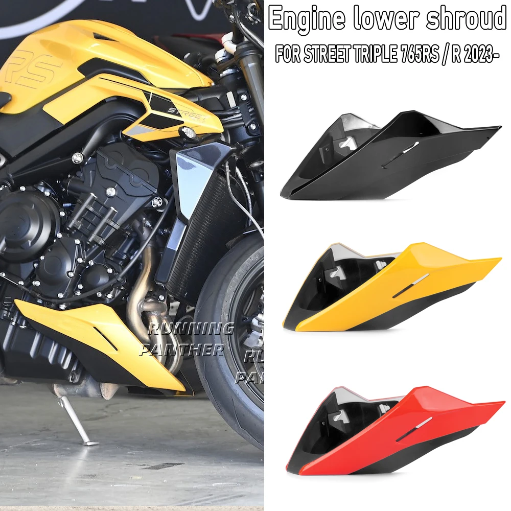 

Motorcycle Engine Lower Spoiler Body Bellypan Fairing Protector Guard Chassis Shield For Street Triple 765RS 765R 2023 2024