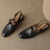 Sandales en cuir de vache pour femmes, slingback ald-onn uro, chaussures d'été souples et confortables, de haute qualité, 600, 2023 2