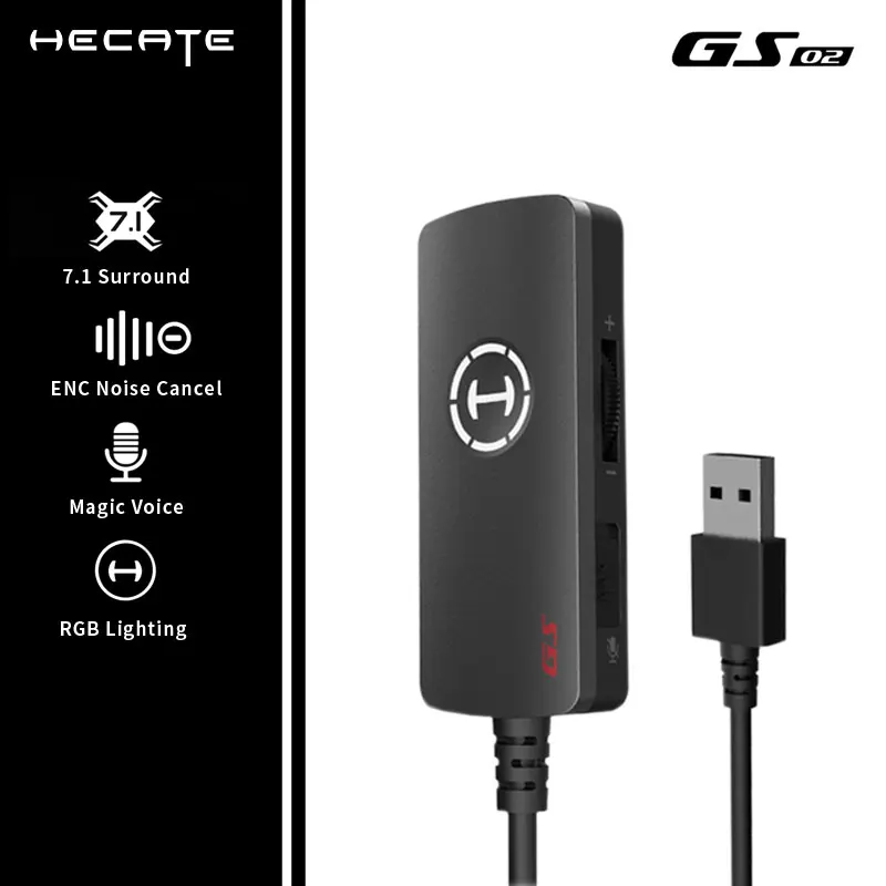 EDIFIER HECATE GS02 USB Sound Card 7.1 Virtual Surround Sound RGB