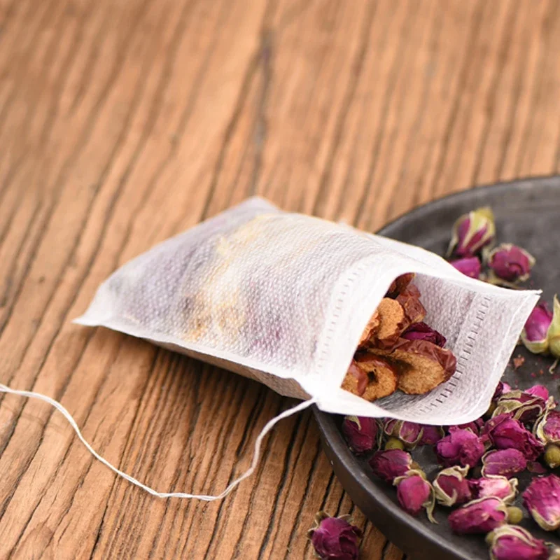 Disposable Tea Bags 100pcs/Lot Disposable Teabags Non-woven Fabric Tea Filter Bags Spice Tea Draw String Filter Paper Herb Loose