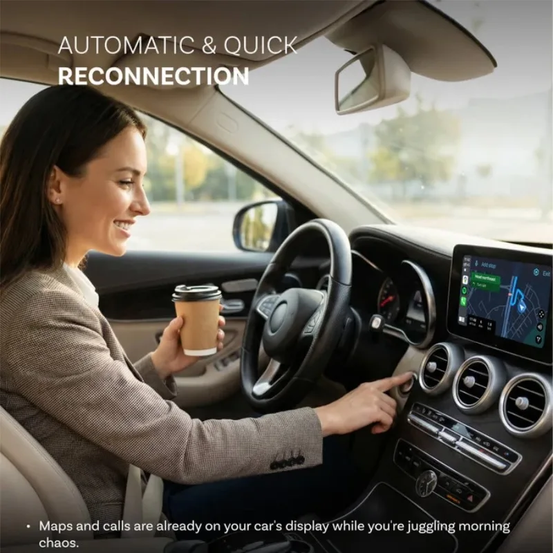 Ottocast Mini NOVA Kabelloser CarPlay Android Auto Adapter 2-in-1 Auto-Zubehör für Karten, Musik, Anrufe, Nachrichten Neuheiten 2026 – Detail 10