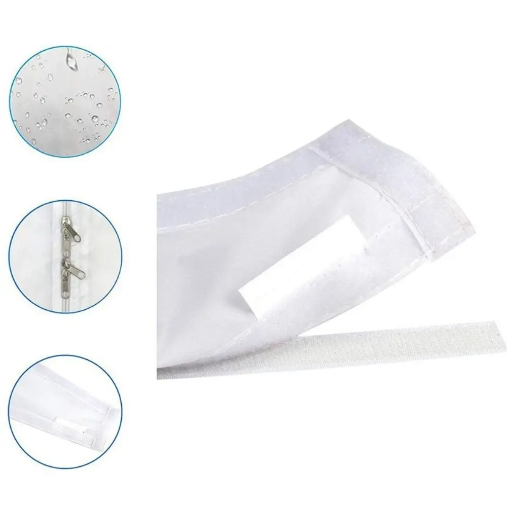 White Window Covering with Silver Finish - Durable Polyester Windproof AC Exhaust Cover