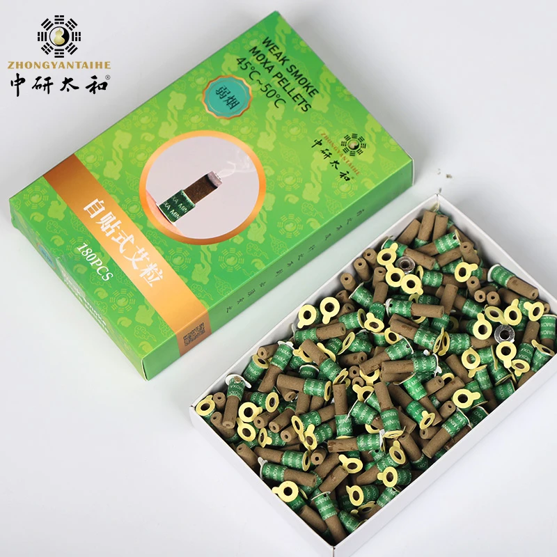 ZHONGYAN TAIHE 360 PC Mini Self-stick Moxa Chinese Moxibustion Therapy Smokeless Moxa massager Heating Acupunture Point Meridian
