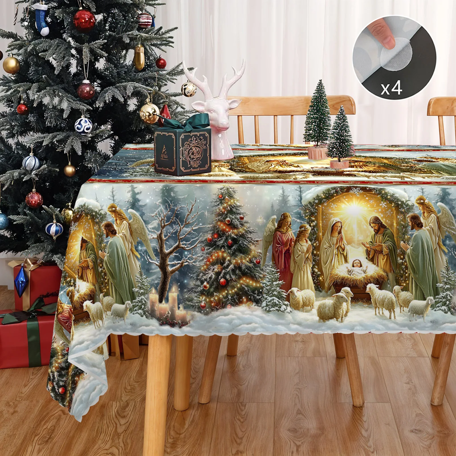 Christmas Nativity Tablecloth Set 4