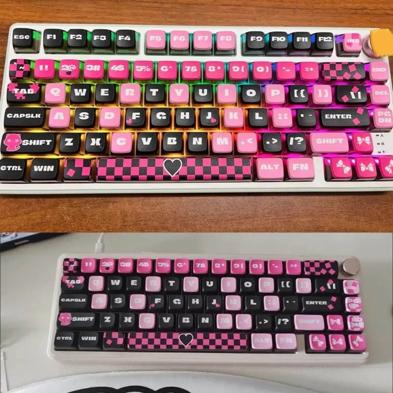 

F3KE ASA Height Pudding Keycap Teen Girl Theme Keycaps for 116 Key Keyboards Smooth and Comfortable Typing