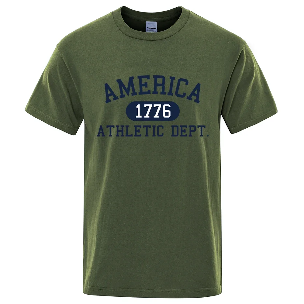 thumbnail image 1 of Camiseta con letras del Departamento Atlético de Estados Unidos 1776, ropa de moda para hombre, camiseta de lujo de verano, camiseta de algodón transpirable de estilo hip hop, 1 of 5