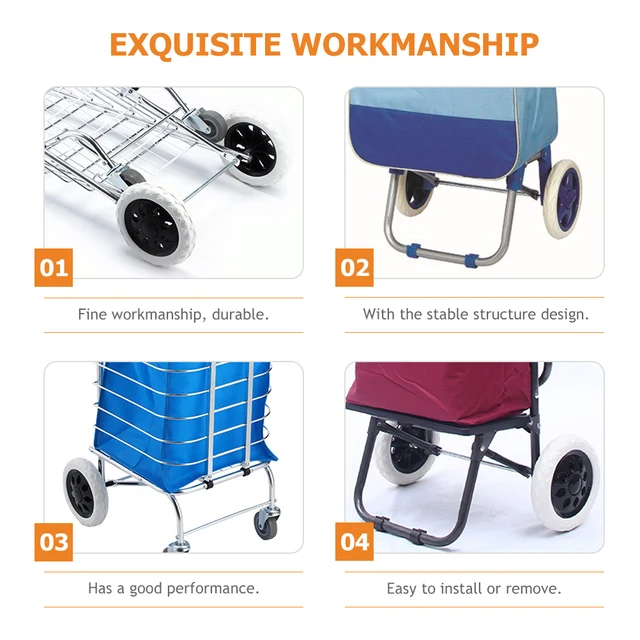 2Db Poggyászkocsi Görgőkerékek Nagyteljesítményű Kiegészítők Kocsi Pótlások Newel Oszlop Rögzítő Készlet Utazó Görgő - Image 4