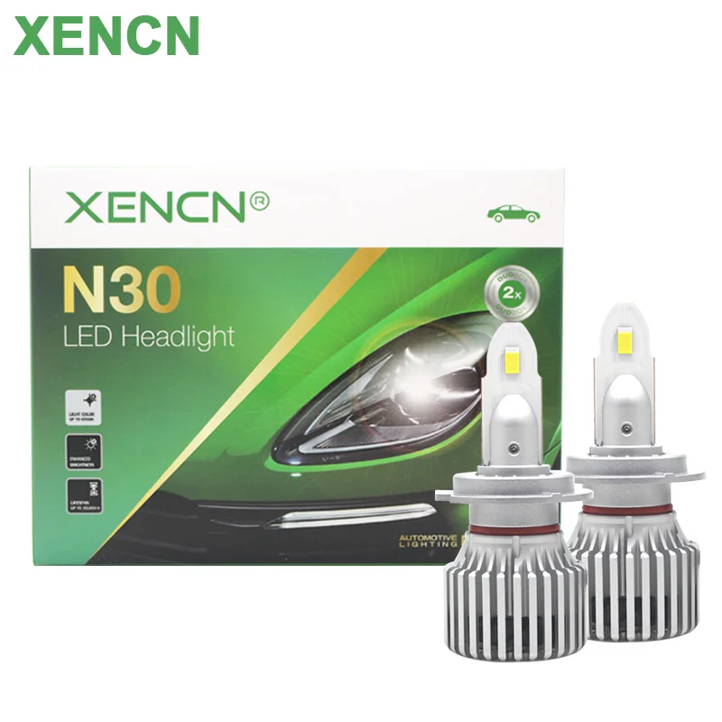 

XENCN N30 H7 LED Car Headlight 30W High Powr 6500K White Light 3000LM High Lumen LED Lamps 12V PX26d OEM Quality Auto Bulb, Pair