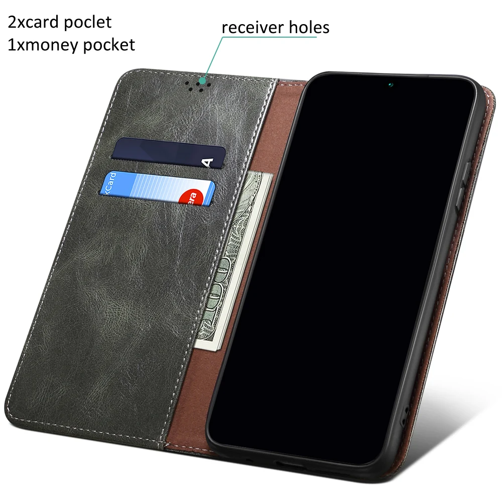 Waxy Leather Wallet Flip Phone Case For Huawei Nova 12 11 Se 10 Nova12 Nova11 Nova10 Pro Ultra Retro Vintage Cover Case