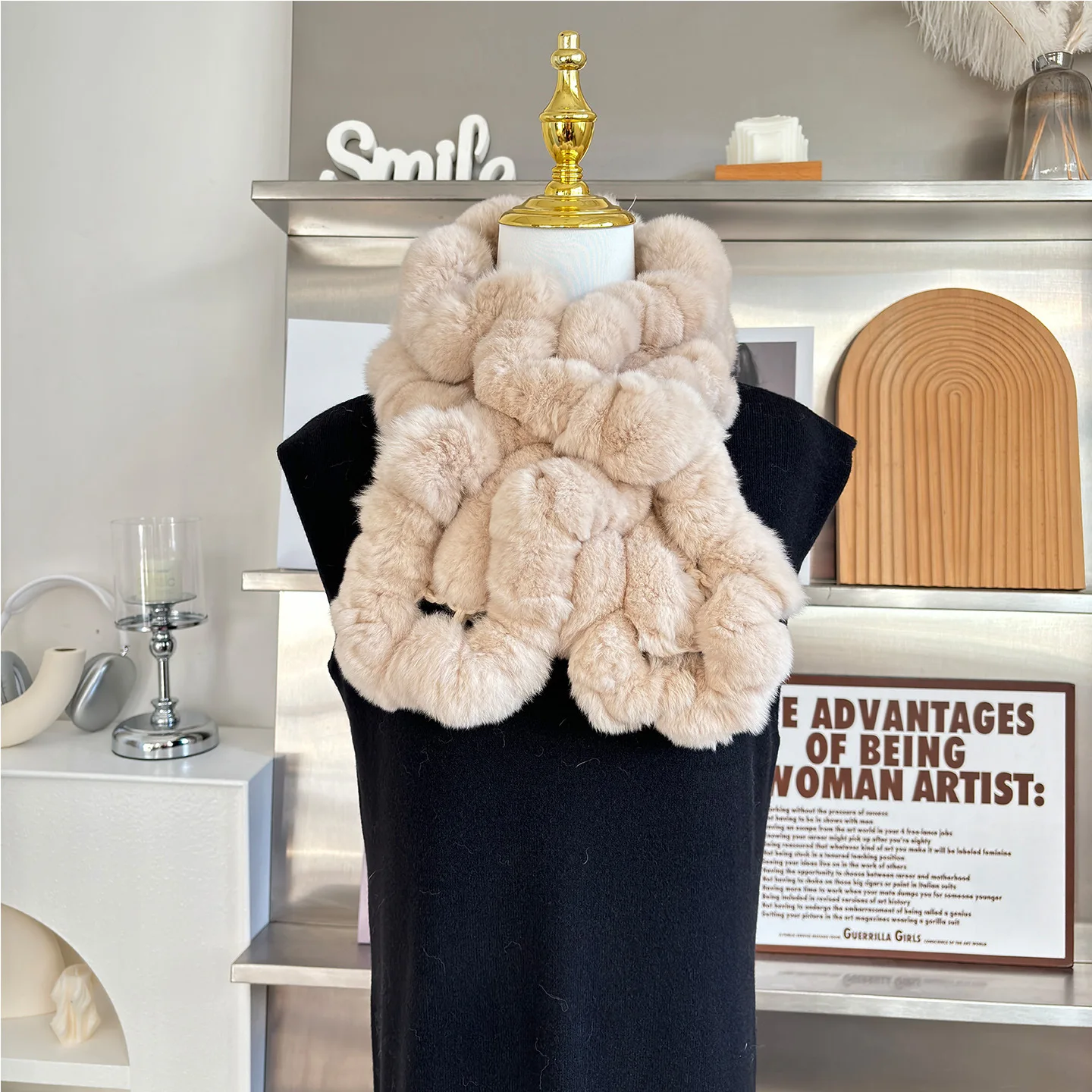 Koreanischen Stil Doppelseitige Echt Rex Kaninchen Fell Schal Herbst Winter Warme Kragen Unisex Modische Hals Wärmer – Detail 15