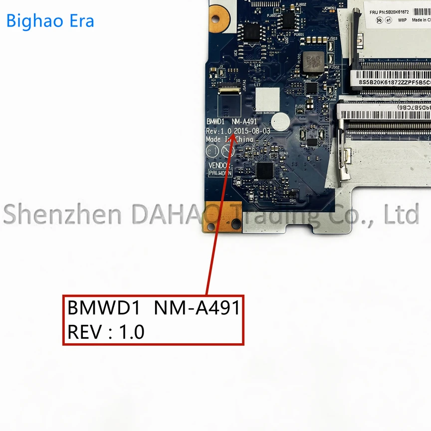 Laptop Motherboard com 4405u Nm-a491 para Lenovo Ideapad i3 i5 i7 Cpu Ddr3l Fru:5b20k61875 5b20k61880 Bmwd1 30017isk B7180 - Imagem 3