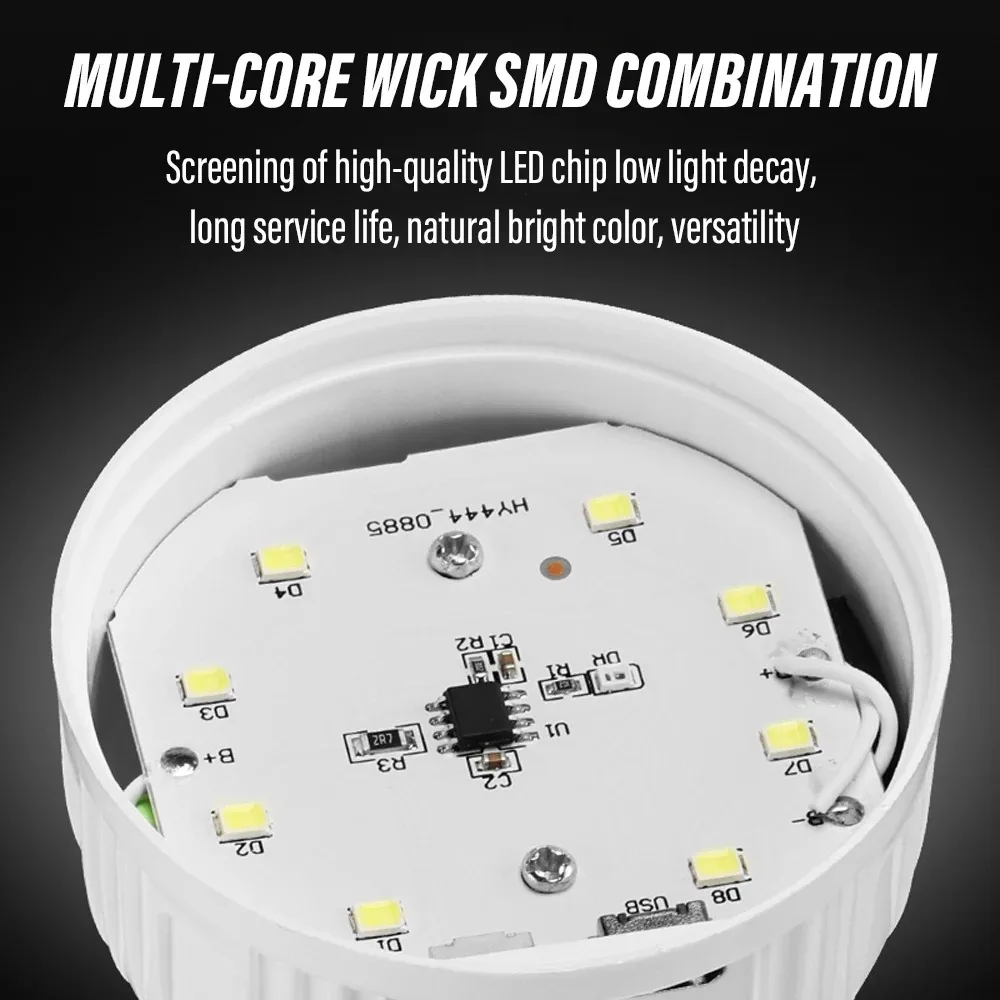 Camping Lamp Portable USB Rechargeable LED Bulb Withhook High Brightness Waterproof Outdoor for Camping Fishing Emergency Night Lighting