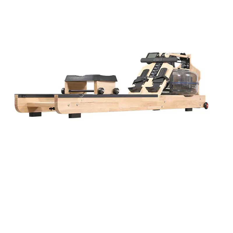 Folding rowing machine Home commercial indoor aerobic abdominal exercise wooden silent dual track gym machine equipment
