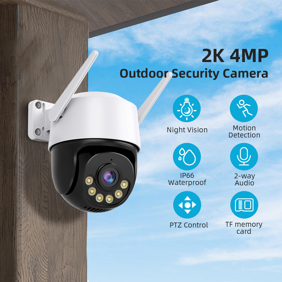 4MP IP Camera Speed Dome Auto Tracking PTZ Camera 1080P Smart Home Outdoor Wireless WIFI Camera Surveillance Monitor ICsee