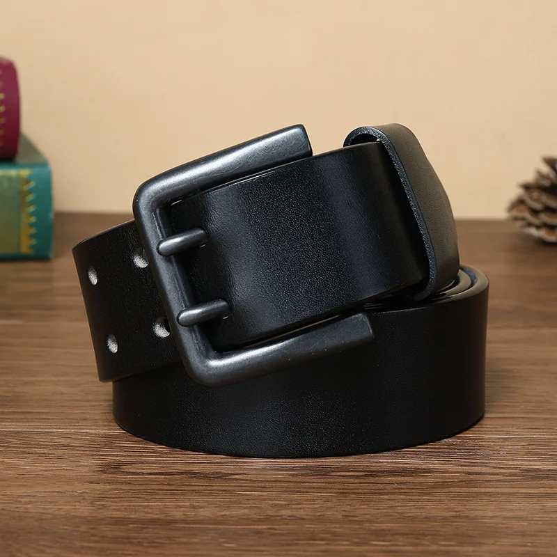 100-125 cm 4,3 cm Breite Dicke Echtes Rindsleder Echtes Leder Gürtel Für Männer Hohe Qualität Doppel Pin Schnalle cowboy Business Strap
