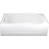 Procelain-Enameled Steel 60-In X 32-In Alcove Bathtub with Left Hand Drain, 50-60 gal, White 4