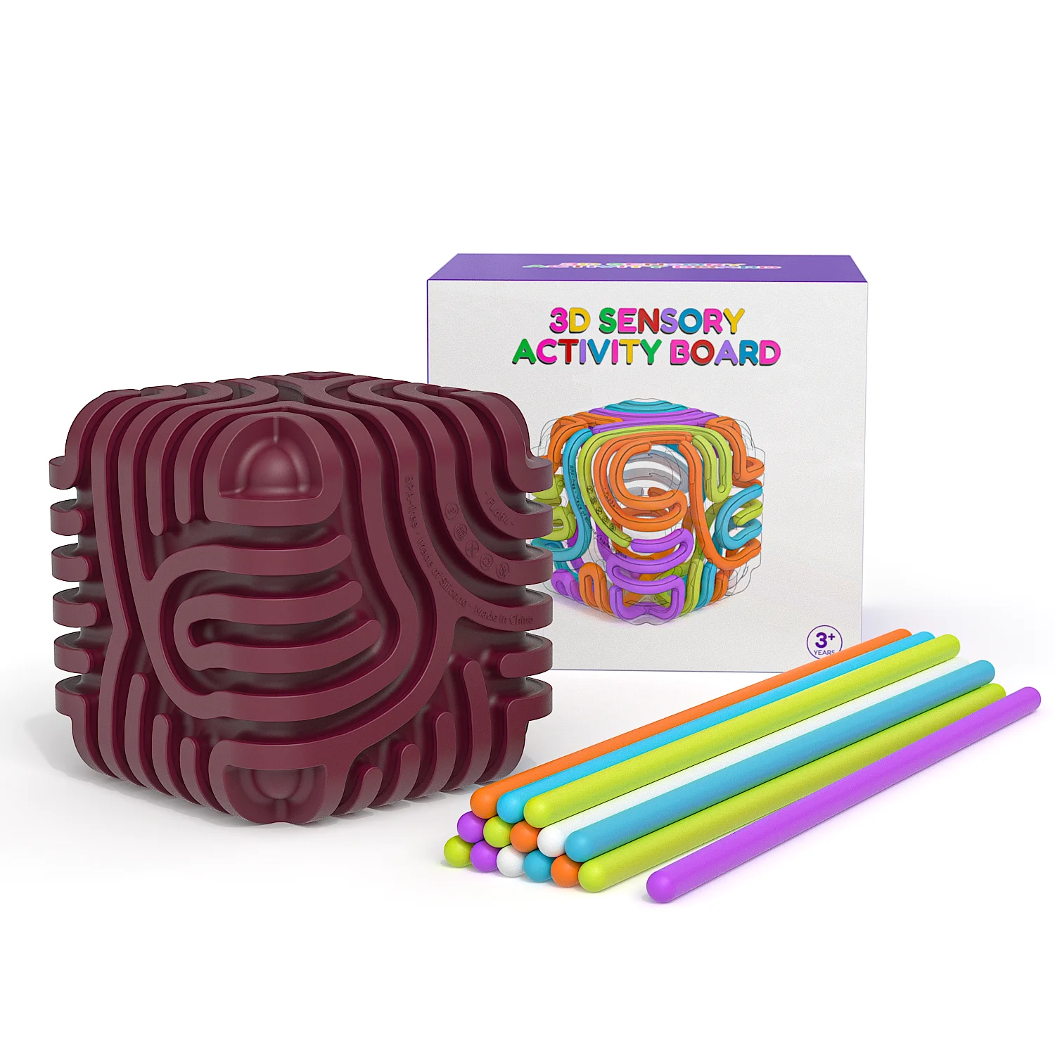 Rubik's Cube Sensory Activity Board Fidget Toy Multi-faceted Tactile Sensory Activity Relieve Stress Toys Press Board for Kids