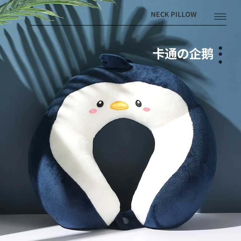 Neck Pillow Desk Nap Pillow New Hump Cartoon U-shaped Pillow Pp Cotton Crystal Velvet Embroidery U-shaped Pillow Car Neck Office Nap Neck