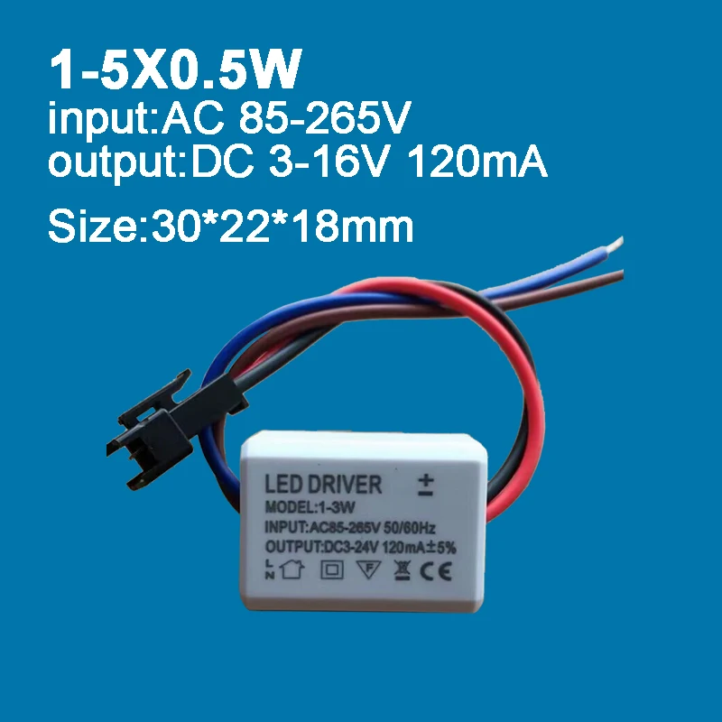 AC 85V - 265V Small Size Constant Current Power Supply LED Driver for 1W - 3W 6W Ceiling Thumb Light Lamp