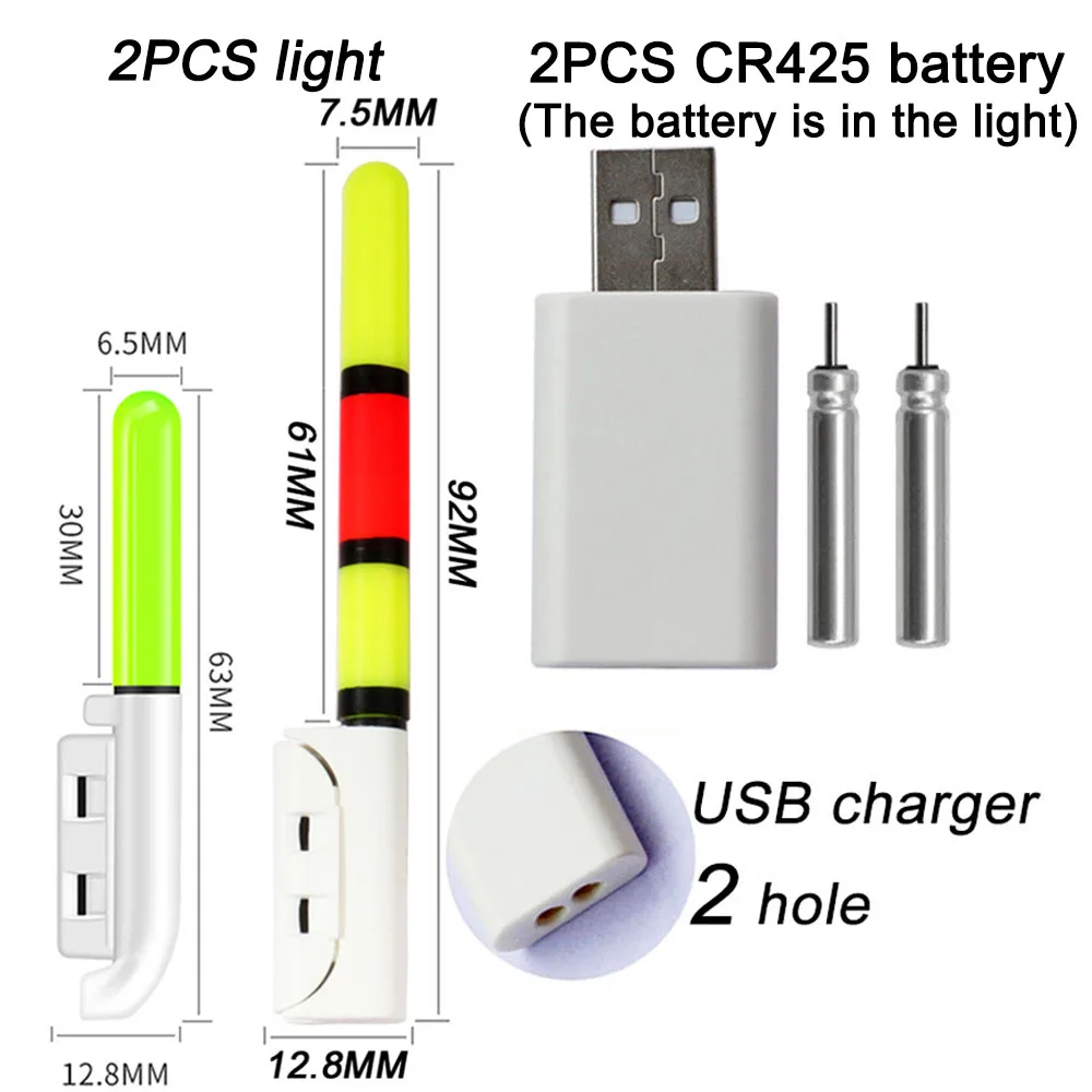 Waterproof LED Luminous Fishing Rod Light with USB Rechargeable Battery