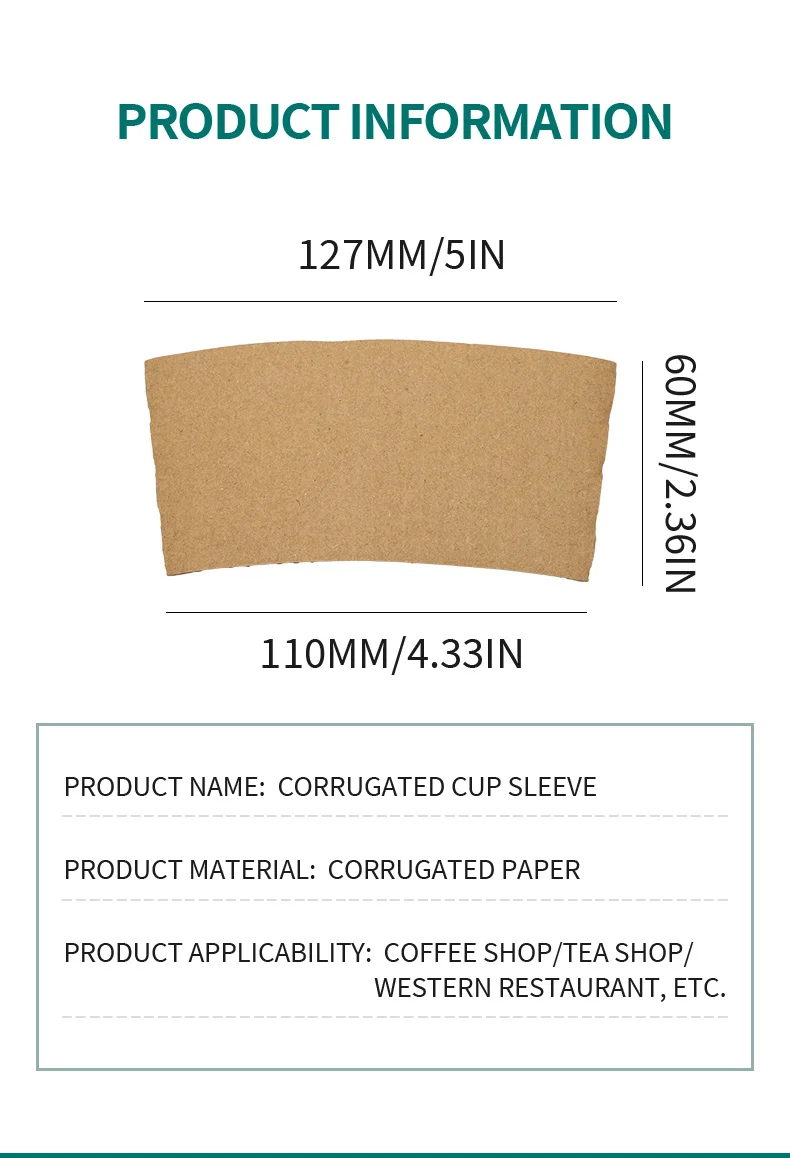 50/100Pcs Brown Coffee Cup Sleeves Kraft Corrugated Paper Heat Insulation Cardboard Hol... - SKU BCCS1215 - UGI Packaging
