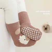 New Baby Non-slip Anti Skid Socks Children Floor Footwear Girl Boy Cute Newborn Babe Cotton Sock Walke Kid Floor Footwear Shoe 2