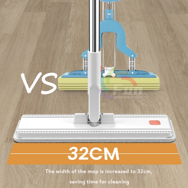 2023 Clean Water Separation Mop with Bucket 32cm 360 rotatable Hand Free  Wash Easy Clean Mop Home Household Floor Cleaning Tools - AliExpress