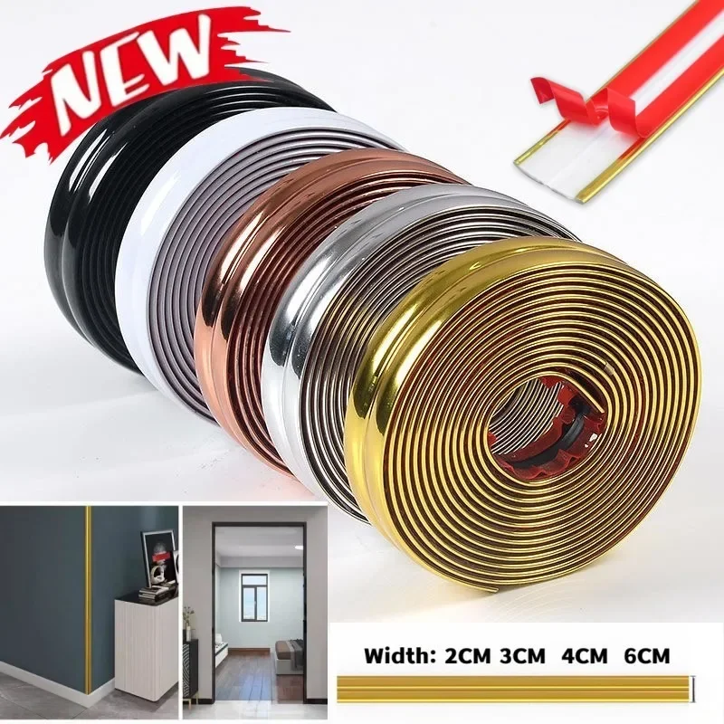 벽 코너 몰딩 트림, PVC 자체 접착 벽 코너 스커트 라인 몰딩, 내부 스트립 가장자리 트림, 필링 및 스틱 장식